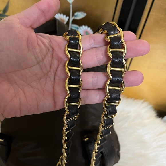 Authentic Prada Brown Tessuto Chain Drawstring Backpack small - Picture 6 of 11